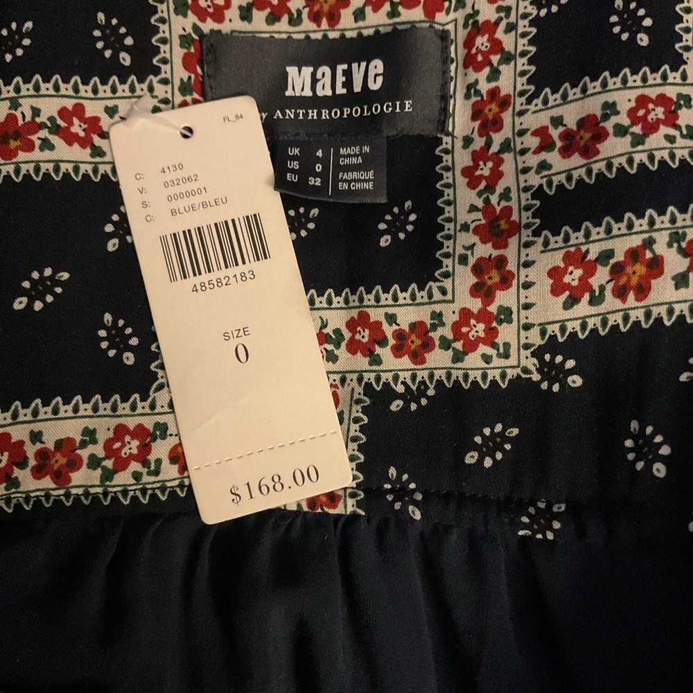 NWT Maeve for Anthropologie Blue Velvet Wrap Shirt Dress Size 0 - Picture 9 of 9